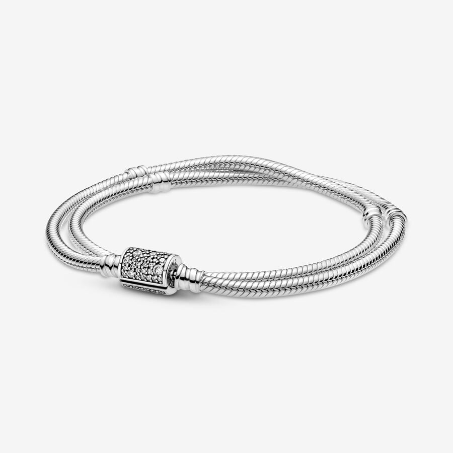 Moments Double Wrap Barrel Clasp Snake Sterling